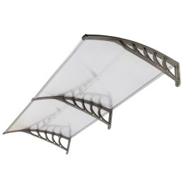 [Same Code: 52463595]HT-200 x 100 Household Application Door & Window Rain Cover Eaves Canopy Silver & Gray Bracket