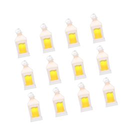 12 Pcs Decorative Candle Lantern, LED Electric Flameless Candle, Plastic LED Holder with Glass