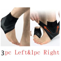 Ankle Support Brace Safety Running Basketball Sports Ankle Sleeves (Option: Black L-3Set-Leftright)