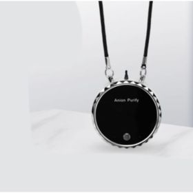 Portable hanging neck air purifier (Option: Black)